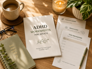 ADHD Worksheets for Adults | Executive Functioning & Task Completion Printable