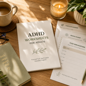 ADHD Worksheets for Adults | Executive Functioning & Task Completion Printable