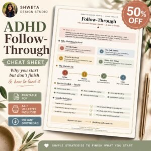 ADHD Worksheets for Adults Executive Functioning Printable PDF