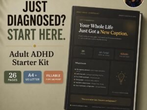 ADHD Executive Function Workbook 26-page starter kit cover