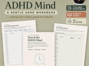ADHD Time Blindness Worksheets 18-page cover