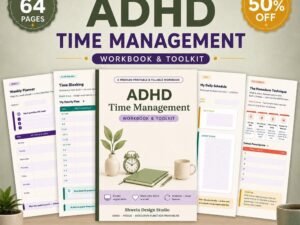 ADHD Time Management Workbook 64 pages cover