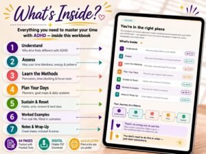ADHD time management workbook contents