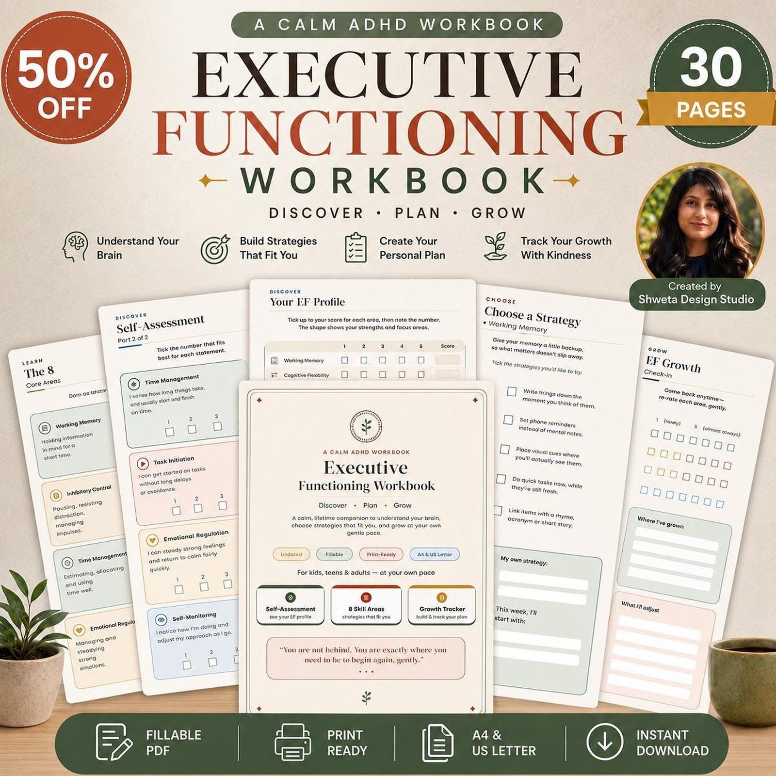 ADHD Executive Function Self Assessment 30 pages cover